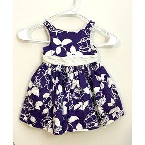 Janie & Jack “Garden Picnic” Infant Dress 6-12 Months Purple & White Easter